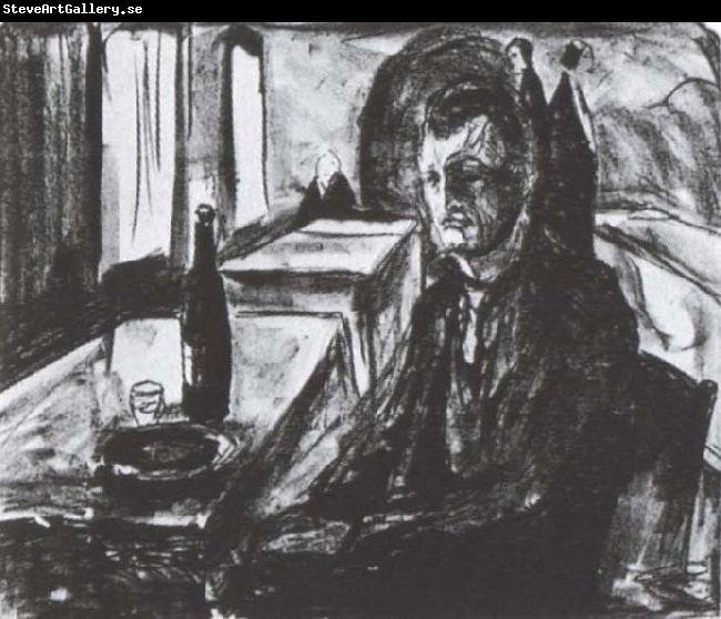 Edvard Munch Winebottle and myself